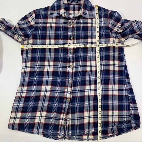 Brandy Melville Wylie Blue Plaid Flannel Shirt OS Y2K /  90’s Grunge Style - Picture 8 of 8